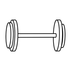 dumbbell weight gym equipment image line vector illustration
