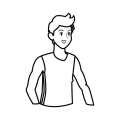 sport man fitness active lifestyle line vector illustration