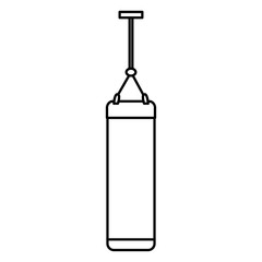 push bag boxing sport equipment outline vector illustration