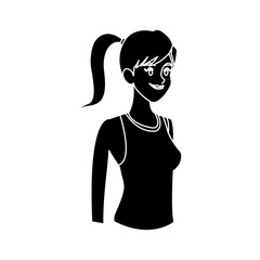 sport girl athletic fitness image vector illustration