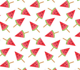 Watermelon popsicles and seeds background.