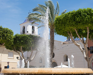 Fountain in the city of San Fulgencio, Spain
