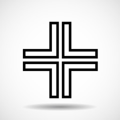 Cross. Christian Symbol. Sign of lines