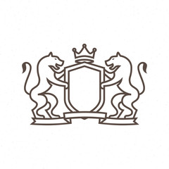 Heraldry cat logo of lines