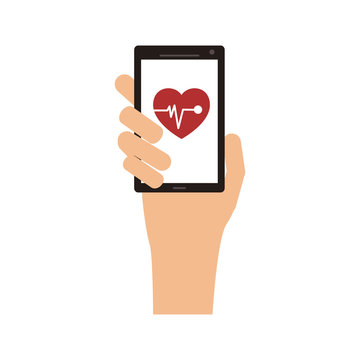 mobile heart rate monitor icon image vector illustration design 