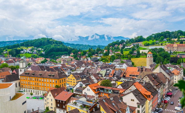 Aerial view of the austrian city feldkirch