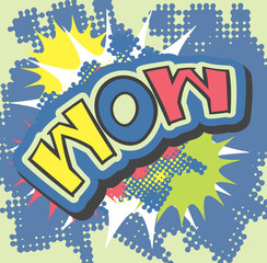 wow halftone explosion surprise vector