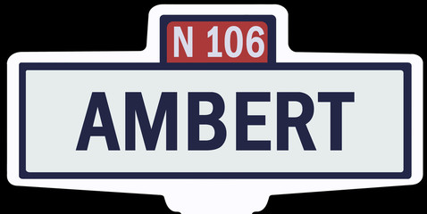 AMBERT - Ancien panneau entrée d'agglomération