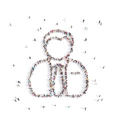 People walking in people .3D illustration. 3D rendering.