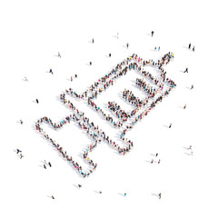 People walking in a syringe . 3D rendering.