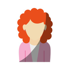 faceless woman with long curly hair icon image vector illustration design 