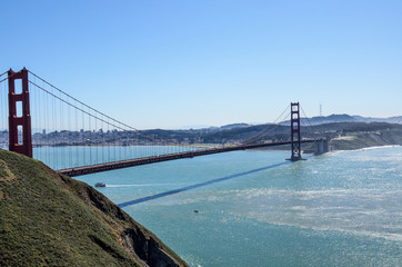 View of the San Francisco's Golden Gate Bridge from the Battery Spencer overlook