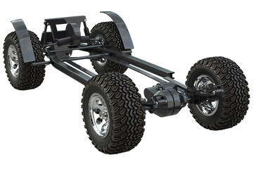 Fototapeta premium Golf car chassis suspension undercarriage. 3D rendering