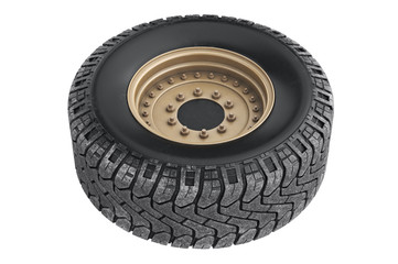 Fototapeta premium Car wheel sand disk rim. 3D rendering