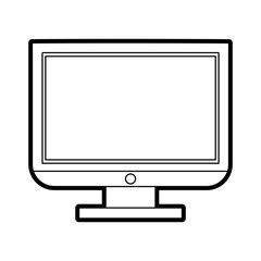 computer monitor icon image vector illustration design  black line