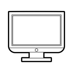 computer monitor icon image vector illustration design  black line