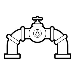 pipe oil industry related icon image vector illustration design  black line