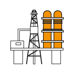sketch color silhouette industry refinery of petroleum vector illustration