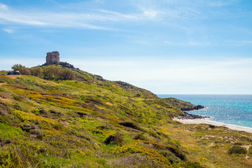 Sardinia, Italy: San Giovanni di Sinis in beautiful sun. Beautiful coast