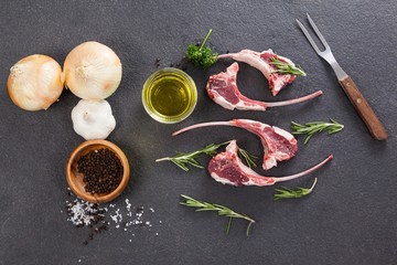 Rib chops and ingredients