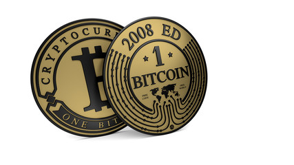Golden Platinum Bitcoin coin