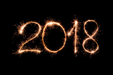 Happy new year 2018 - obrazy, fototapety, plakaty