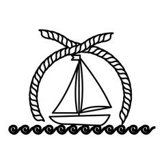 Sea ship transport icon vector illustration graphic design