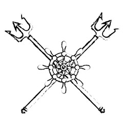 Trident devil fork icon vector illustration graphic design
