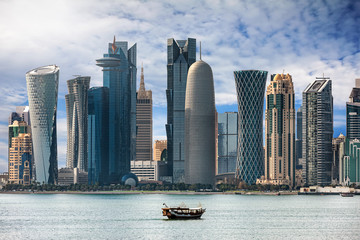 Die Bucht und Skyline von Doha, Katar