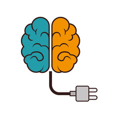Human brain intelligence icon vector illustration graphic design
