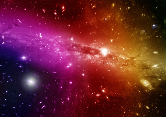 Stars, dust and gas nebula in a far galaxy