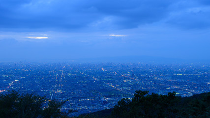 大阪の夜景　信貴生駒スカイラインからの眺め