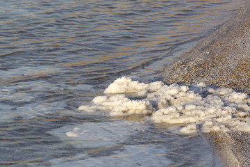 Dead Sea salt deposits stones white crystals 