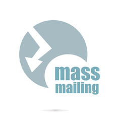 Text mass mailing. Management concept . Graphic Design For Your Design. Unusual Flat Logo