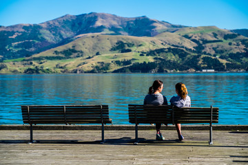 Girls on the lake