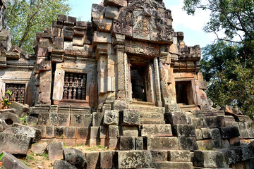 Naklejka premium Cambodia Battambang Vat Ek Phnom