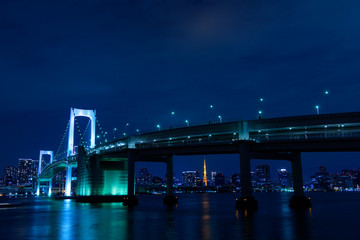 東京　お台場　レインボーブリッジの夜景