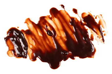 Hot melted chocolate isolated on white background, with clipping path