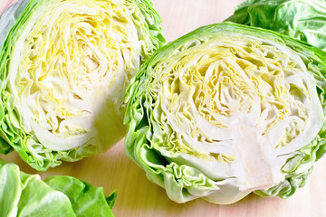 Obraz premium fresh head of cabbage