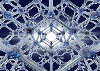 molecule with a flash in the center