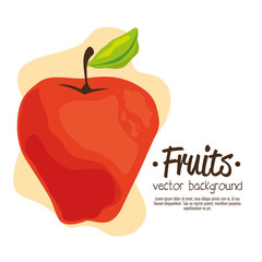 apple fresh and healthy fruit vector illustration design
