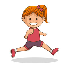 Little girl athlete character vector illustration design