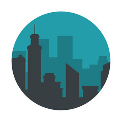 city landscape buildings icon vector illustration design