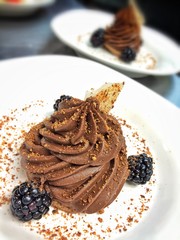 Close-up of Chocolate Mousse Dessert
