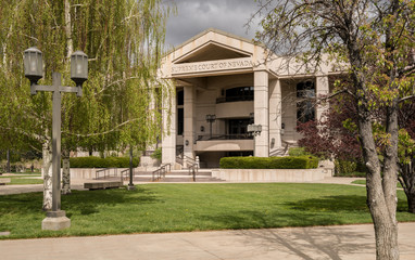 Nevada State Supreme Court building entrance in Carson City