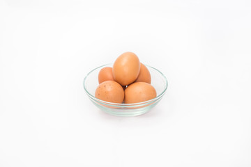 Eggs in a glass container