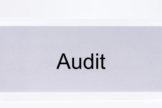 Office folder with the label audit on white background