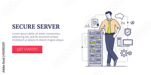Secure Server Web Banner Stock Image And Royalty Free Vector