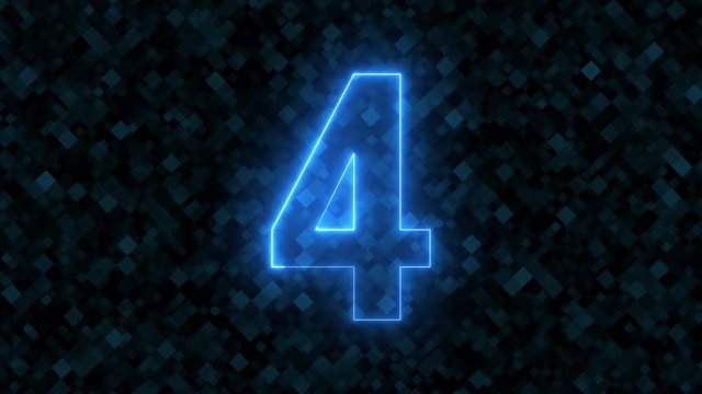 Animation Digital Countdown Numbers