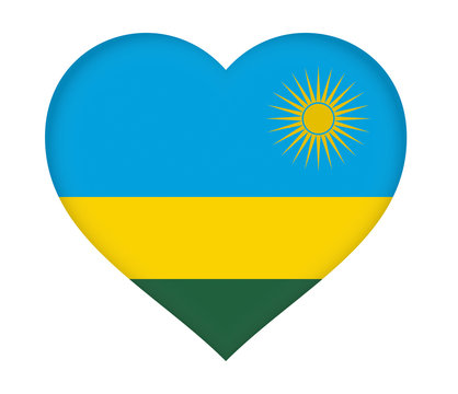 Flag of  Rwanda shaped like a heart.